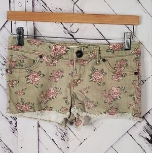 21 Denim Floral Booty Shorts